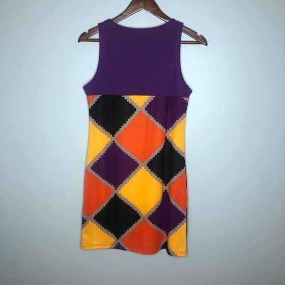 NWT Tracy Negoshian Jagged Diamonds Shift Dress sleeveless ponte knit XS - Picture 8 of 8
